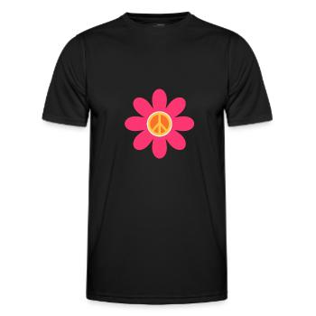 Hippie Peace 60s 70s Flower Power Gift - Men's Functional T-Shirt - black - Front - AI Model Male 178 dark (178cm)