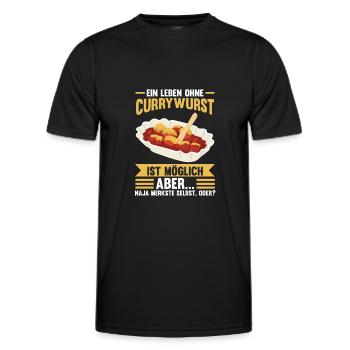 Ein Leben ohne Currywurst - Männer Funktions-T-Shirt - Schwarz - Vorne - AI Model Male 178 dark (178cm)