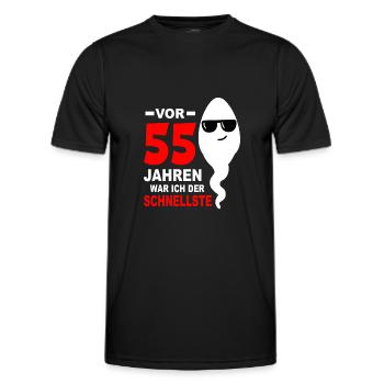 55. Geburtstag 55 Jahre 55 Jahrestag 55. Jubiläum - Männer Funktions-T-Shirt - Schwarz - Vorne - AI Model Male 178 dark (178cm)
