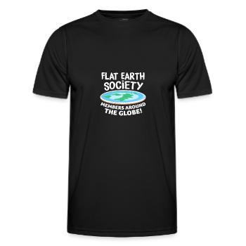 Plat Terre Flat Earth Conspiration Cadeau - T-shirt sport Homme - noir - Devant - AI Model Male 178 dark (178cm)