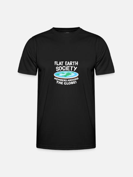 Flache Erde Flat Earth Verschwörung Geschenk - Männer Funktions-T-Shirt - Schwarz