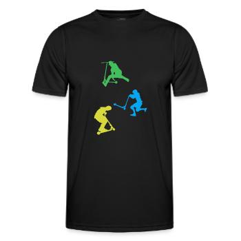 Scooter Scooter Freestyle Scooter Scooter cascadeurs - T-shirt sport Homme - noir - Devant - AI Model Male 178 dark (178cm)