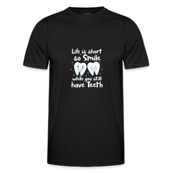 Zahnarzt Zahn Zahnärztin Dentist Zähne Geschenk - Männer Funktions-T-Shirt - Schwarz - Vorne - AI Model Male 178 dark (178cm)