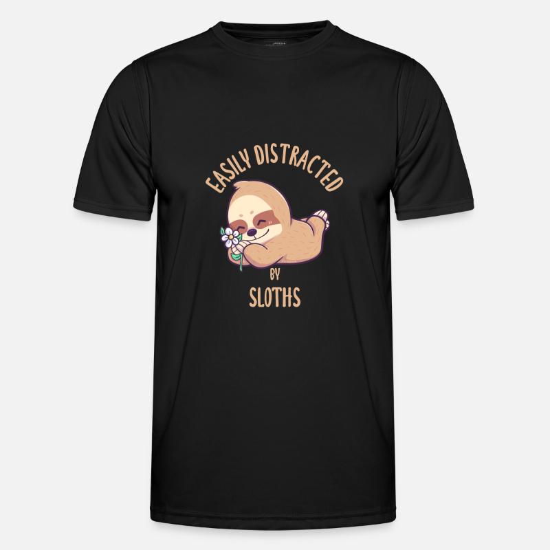 Easily Distracted By Sloths - Men's Functional T-Shirt - black