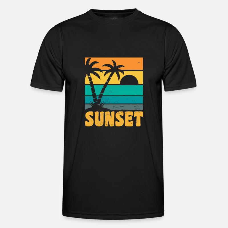 Sunset Retro Style Männer Funktions-T-Shirt
