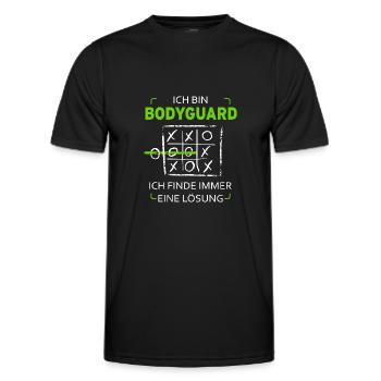 Ich bin Bodyguard Drei Gewinnt Lustig Witzig - Männer Funktions-T-Shirt - Schwarz - Vorne - AI Model Male 178 dark (178cm)