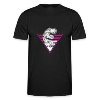 Dinosaurs T Rex Extinct Dinosaurs Vaporwave - T-shirt sport Homme - noir - Devant - AI Model Male 178 dark (178cm)