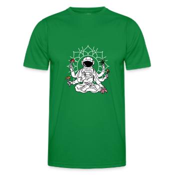 Astronaut Magic Mushrooms Psychedelic LSD - Men's Functional T-Shirt - kelly green - Front - AI Model Male 178 dark (178cm)