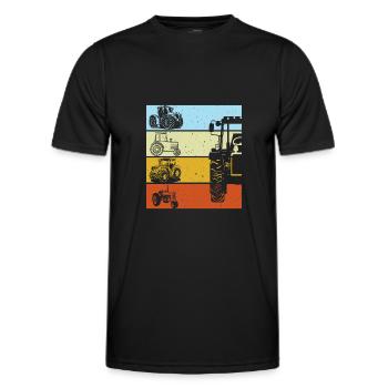 Traktor Retro Traktor Vintage Traktor Geschenk - Männer Funktions-T-Shirt - Schwarz - Vorne - AI Model Male 178 dark (178cm)