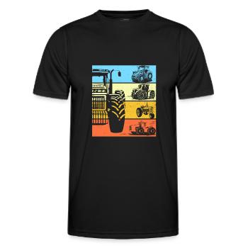Traktor Retro Traktor Vintage Traktor Geschenk - Männer Funktions-T-Shirt - Schwarz - Vorne - AI Model Male 178 dark (178cm)