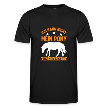 Pony Pferd Pony Ponybesitzer - Männer Funktions-T-Shirt - Schwarz - Vorne - AI Model Male 178 dark (178cm)