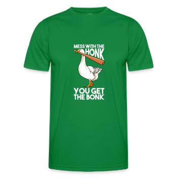 Mess With The Honk You Get The Bonk - Men's Functional T-Shirt - kelly green - Front - AI Model Male 178 dark (178cm)