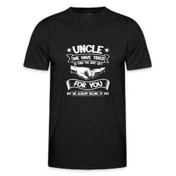 Oncle Oncle Cadeau - T-shirt sport Homme - noir - Devant - AI Model Male 178 dark (178cm)