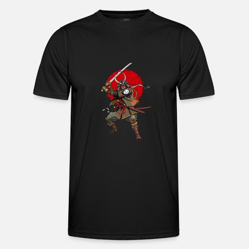 Samurai Krieger Dämon Oni - Männer Funktions-T-Shirt - Schwarz