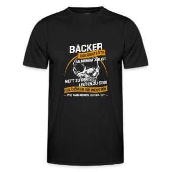 Bäcker Sarkastischer Konditor Spruch - Männer Funktions-T-Shirt - Schwarz - Vorne - AI Model Male 178 dark (178cm)