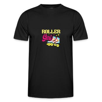 Rollschuhe - Männer Funktions-T-Shirt - Schwarz - Vorne - AI Model Male 178 dark (178cm)