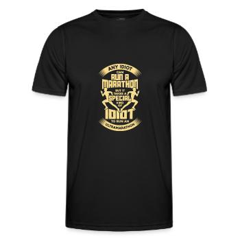 Funny Ultramarathon Runner Gift - Men's Functional T-Shirt - black - Front - AI Model Male 178 dark (178cm)