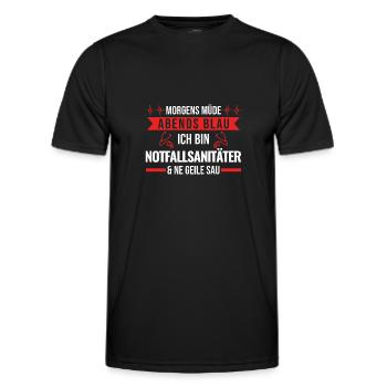 Notfallsanitäter Rettungssanitäter Geschenk - Männer Funktions-T-Shirt - Schwarz - Vorne - AI Model Male 178 dark (178cm)