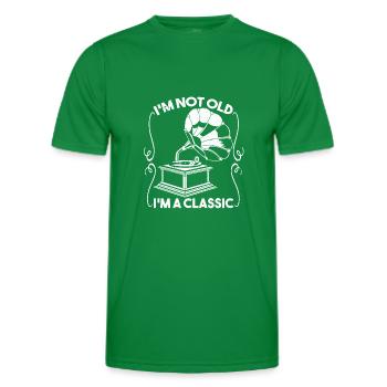 Im Not Old Im A Classic Grammophon Plattenspieler - Männer Funktions-T-Shirt - Kelly Green - Vorne - AI Model Male 178 dark (178cm)