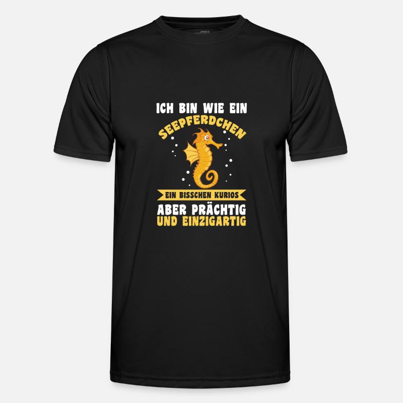 Ich bin ein Seepferdchen - Männer Funktions-T-Shirt - Schwarz