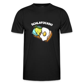 Schlafocado Avocado Schlafanzug Pyjama Nachthemd - Männer Funktions-T-Shirt - Schwarz - Vorne - AI Model Male 178 dark (178cm)