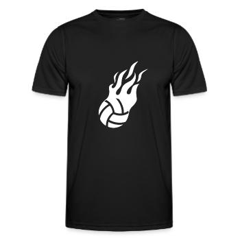 Beach Volleyball Flammen Ballsport Volleyballer - Männer Funktions-T-Shirt - Schwarz - Vorne - AI Model Male 178 dark (178cm)