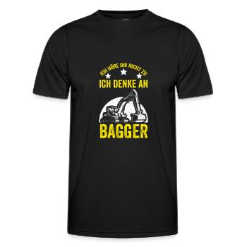 Baggern Baggerfahrer Bagger - Männer Funktions-T-Shirt - Schwarz - Vorne - AI Model Male 178 dark (178cm)