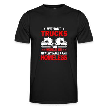 Trucks Trucks Trucks Truck Drivers Truck Drivers Truck Drivers - Men's Functional T-Shirt - black - Front - AI Model Male 178 dark (178cm)