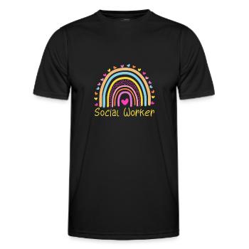 Social Worker Rainbow - T-shirt sport Homme - noir - Devant - AI Model Male 178 dark (178cm)