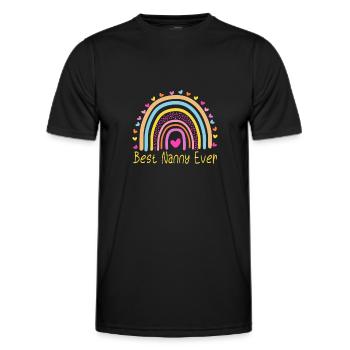 Best Nanny Ever Au Pair Rainbow - Men's Functional T-Shirt - black - Front - AI Model Male 178 dark (178cm)