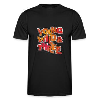 Young Wild Three 3 Geburtstag 4 - Männer Funktions-T-Shirt - Schwarz - Vorne - AI Model Male 178 dark (178cm)