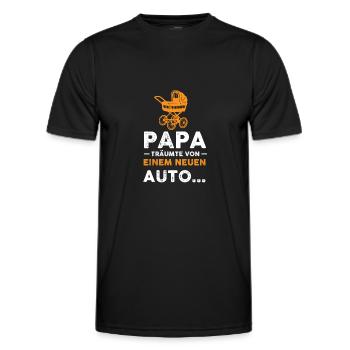 Papa Werdender Papa Vater Geschenk - Männer Funktions-T-Shirt - Schwarz - Vorne - AI Model Male 178 dark (178cm)