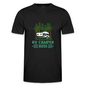 Caravane Camping-car Caravan Camper - T-shirt sport Homme - noir - Devant - AI Model Male 178 dark (178cm)