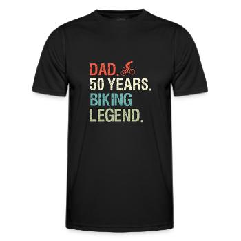 Lustige Fahrrad Sprüche Dad 50 Geburtstag Biker - Männer Funktions-T-Shirt - Schwarz - Vorne - AI Model Male 178 dark (178cm)