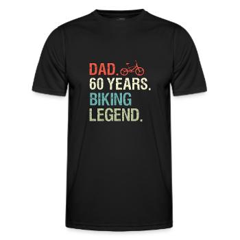 Lustige Fahrrad Sprüche Dad 60 Geburtstag Biker - Männer Funktions-T-Shirt - Schwarz - Vorne - AI Model Male 178 dark (178cm)