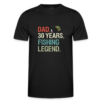 Funny Fishing Sayings Dad 30 Birthday Fisherman - Men's Functional T-Shirt - black - Front - AI Model Male 178 dark (178cm)