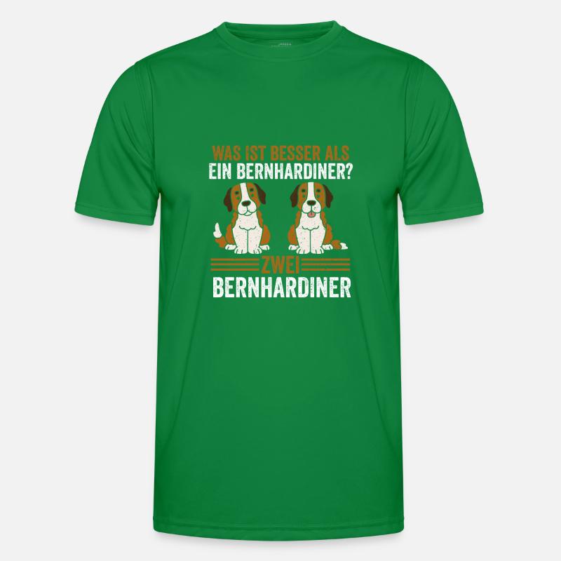 Zwei Bernhardiner Hund Bernhardiner Männer Funktions-T-Shirt