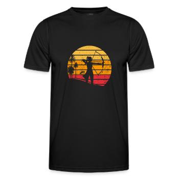 Sunset Archers Tir à l’arc Sports à l’arc - T-shirt sport Homme - noir - Devant - AI Model Male 178 dark (178cm)