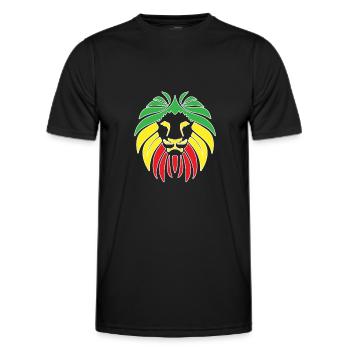 Rasta Reggae Reggaeton Music Lion Gift - Men's Functional T-Shirt - black - Front - AI Model Male 178 dark (178cm)