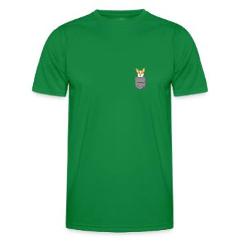 Corgi in der Brusttasche Hundeliebhaber Corgi Hund - Männer Funktions-T-Shirt - Kelly Green - Vorne - AI Model Male 178 dark (178cm)