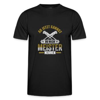 Installateur Meister bestanden Heizungsbauer Heizu - Männer Funktions-T-Shirt - Schwarz - Vorne - AI Model Male 178 dark (178cm)