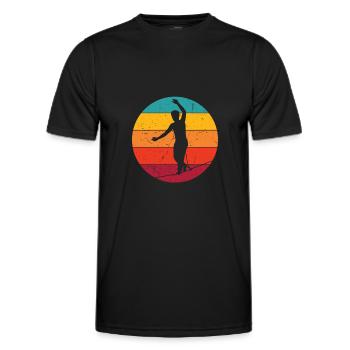 Slackline Slacklining Balance in Sunlight - Men's Functional T-Shirt - black - Front - AI Model Male 178 dark (178cm)