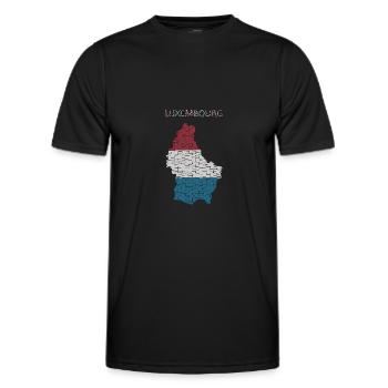 Luxemburg Karte Flagge - Männer Funktions-T-Shirt - Schwarz - Vorne - AI Model Male 178 dark (178cm)