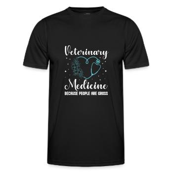 veterinarian veterinary medicine animals medicine veterinary practice - Men's Functional T-Shirt - black - Front - AI Model Male 178 dark (178cm)