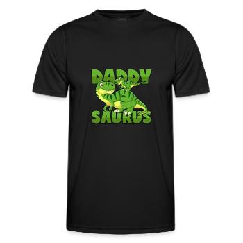 Daddysaurus Dino Vater T-Rex Papa Dinosaurier - Männer Funktions-T-Shirt - Schwarz - Vorne - AI Model Male 178 dark (178cm)