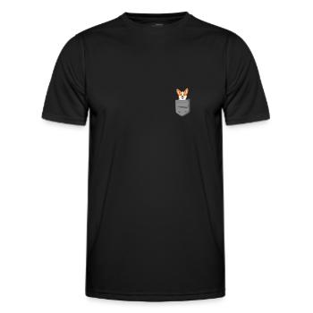 Pocket Welsh Corgi Dog Lover Crazy Corgi Dog - Männer Funktions-T-Shirt - Schwarz - Vorne - AI Model Male 178 dark (178cm)