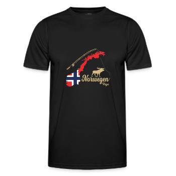 Norwegen Vega Angeln Skandinavien Motive - Männer Funktions-T-Shirt - Schwarz - Vorne - AI Model Male 178 dark (178cm)