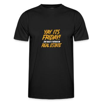 Immobilienmakler - Männer Funktions-T-Shirt - Schwarz - Vorne - AI Model Male 178 dark (178cm)