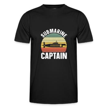 Sous-marin Marine Marine militaire Sous-marin vétéran - T-shirt sport Homme - noir - Devant - AI Model Male 178 dark (178cm)