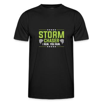 Storm Chaser Tornado Hunter Meteréologue Temps violent - T-shirt sport Homme - noir - Devant - AI Model Male 178 dark (178cm)